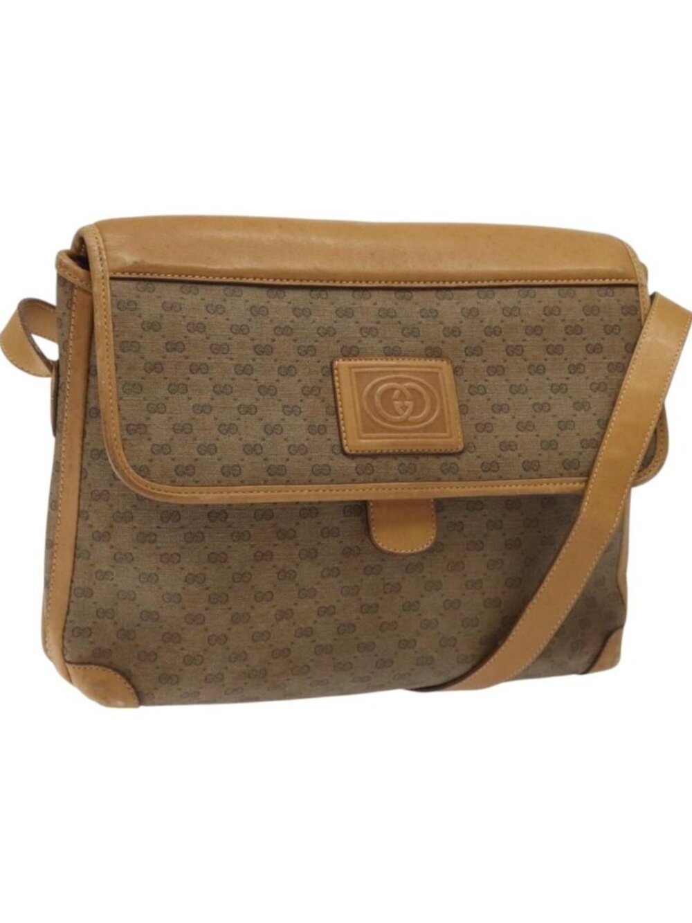 GUCCI GG Supreme Shoulder Bag PVC Beige Gold 001 261 0688